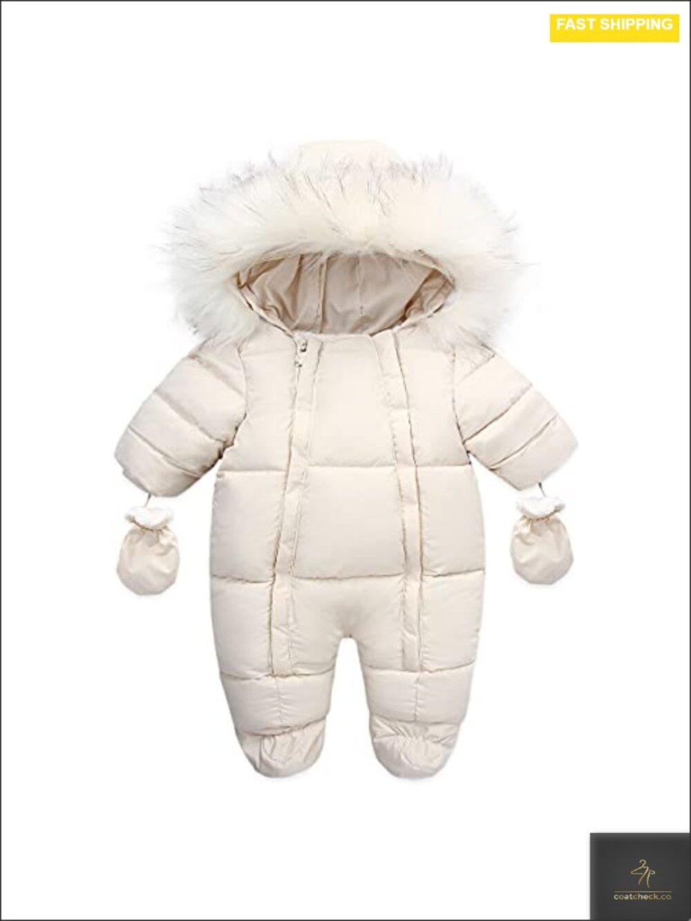 Baby Winter Snowsuit Fleece Jumpsuit with Double Zipper